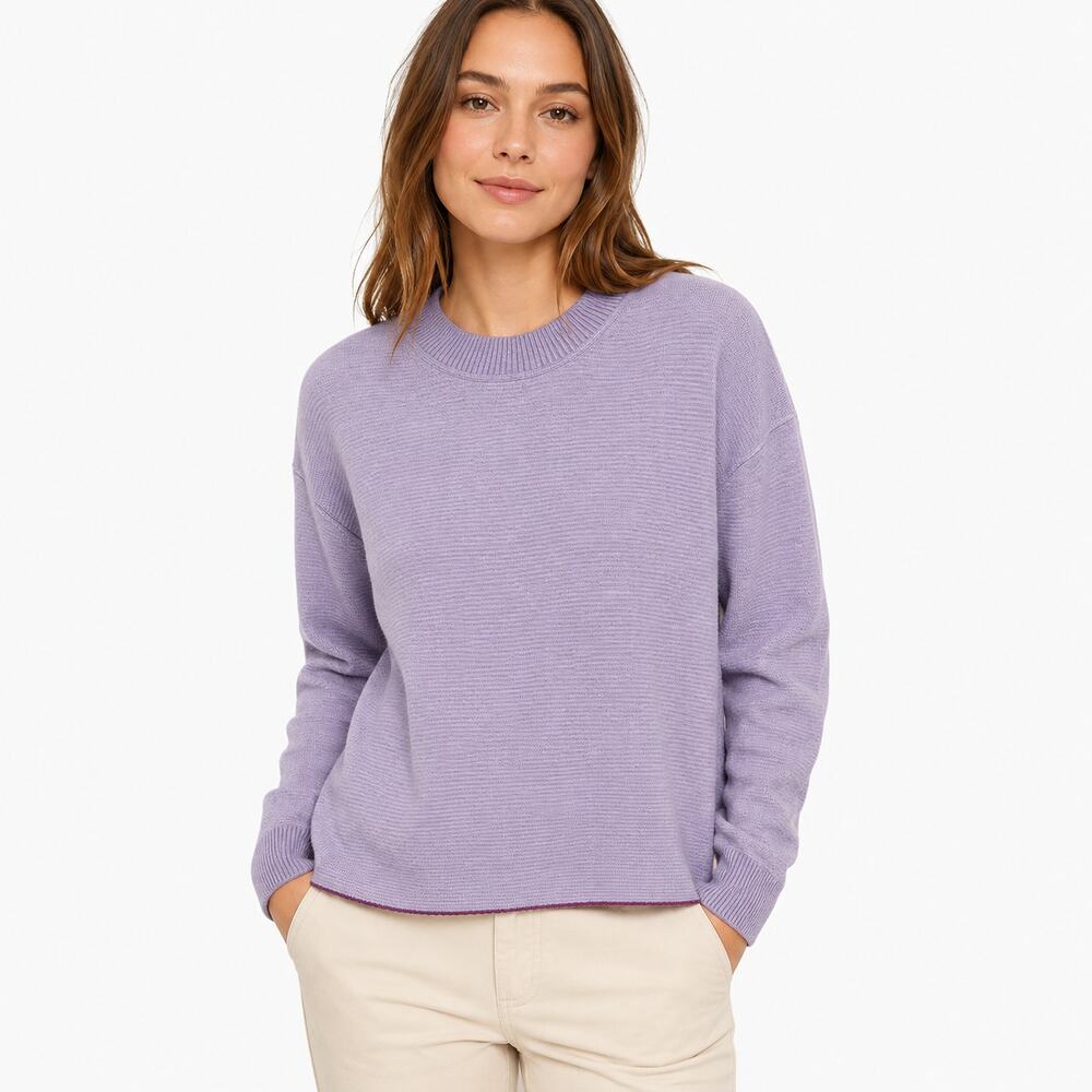 Lululemon Reversible Textured Knit Sweater Sz 12 Purple Lavender Crewneck Large